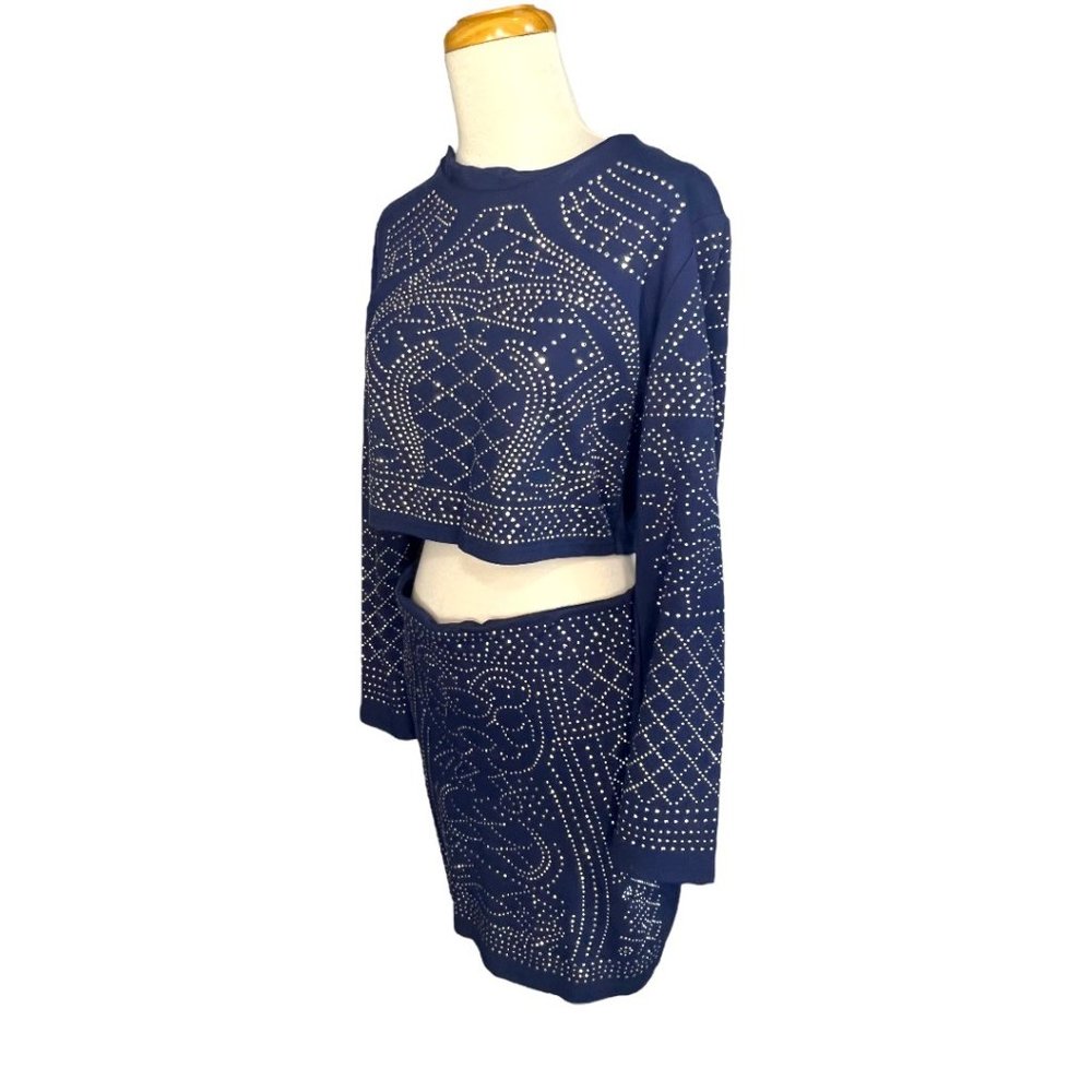 Mea Meor 2 Piece Studded Skirt Set Blue Size M EUC - Picture 4 of 13